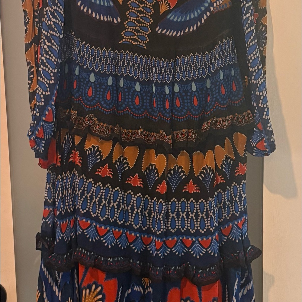 FARM Rio Black, Blue and Mustard Printed Maxi Dress - Picture 6 of 10
